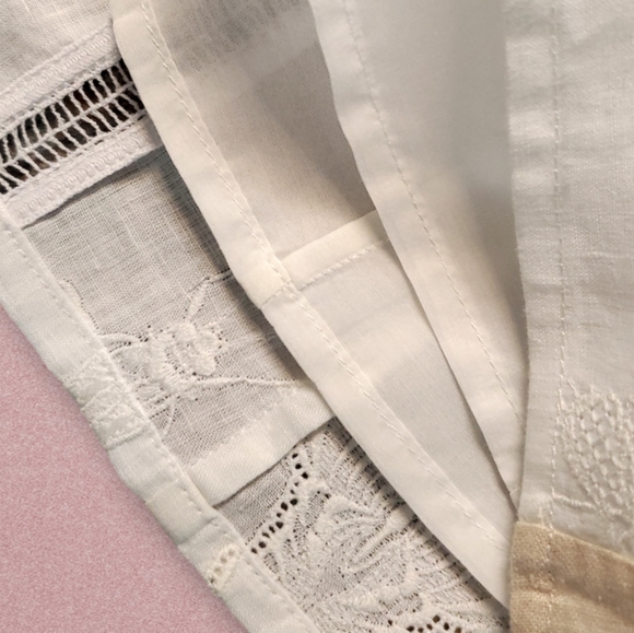 GABRIELA HEARST Square Neckline Daphine Belt Dress Linen Insect Embroidery 38 - Picture 7 of 12